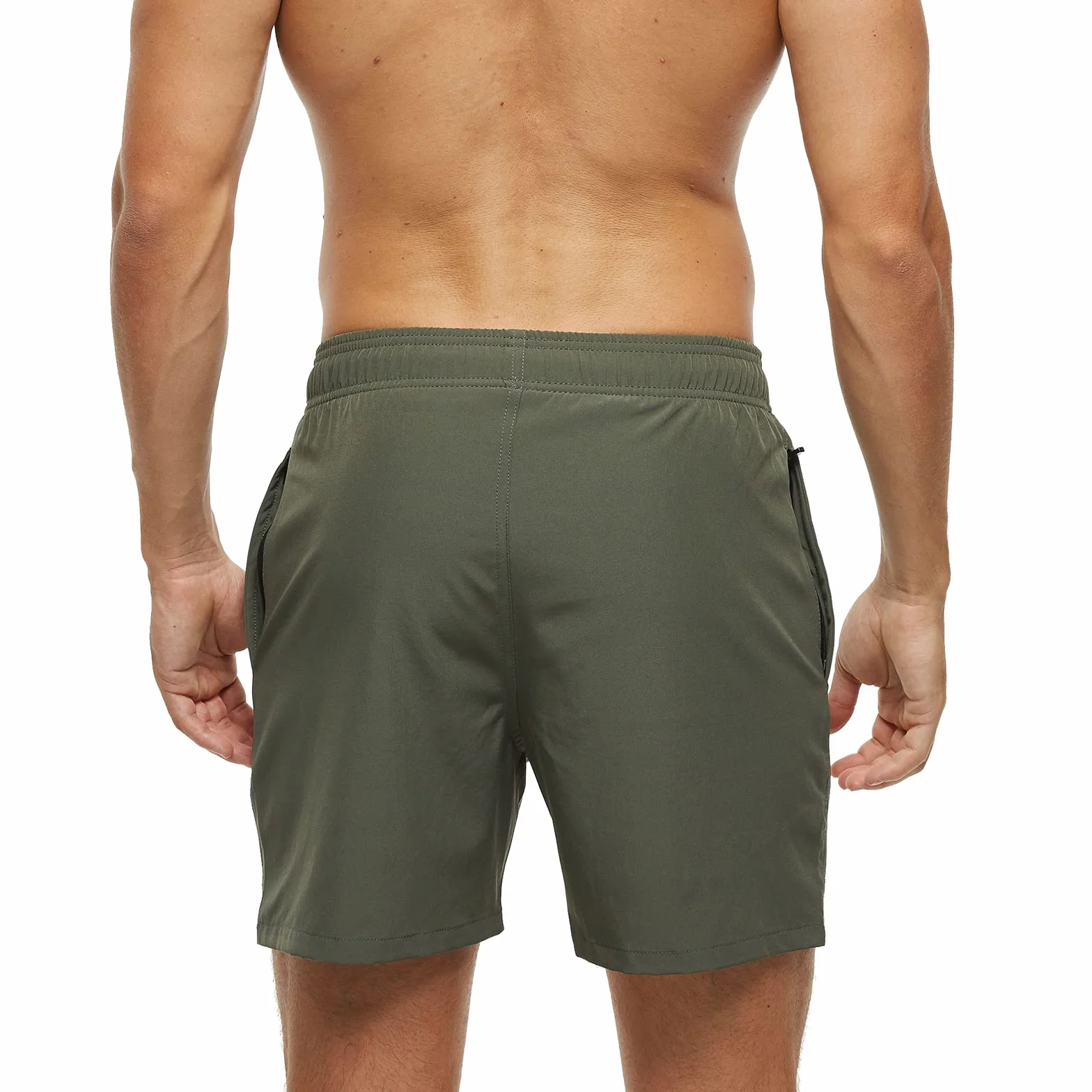 Badehose Herren, Badeshorts mit Reißverschlusstaschen für Herren Schnell Trocknende Wasserabweisend Herren Badehose mit Tunnelzug Meshfutter Schwimmhose Männer