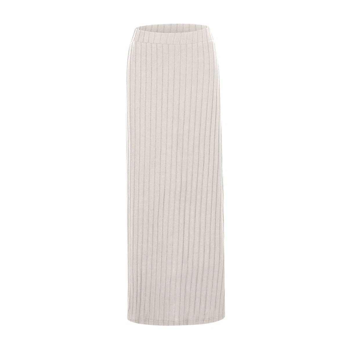 Generisch Figurbetonter Strickmaxirock für Damen mit elastischer Taillenpassform seitlichem Schlitz
