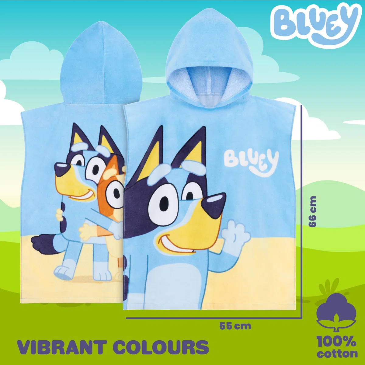 BlueY Badeponcho Kinder mit Kapuze Baumwolle Frottee Poncho Handtuch Kinder Jungen Mädchen Kaputzenhandtuch Bademantel Strand