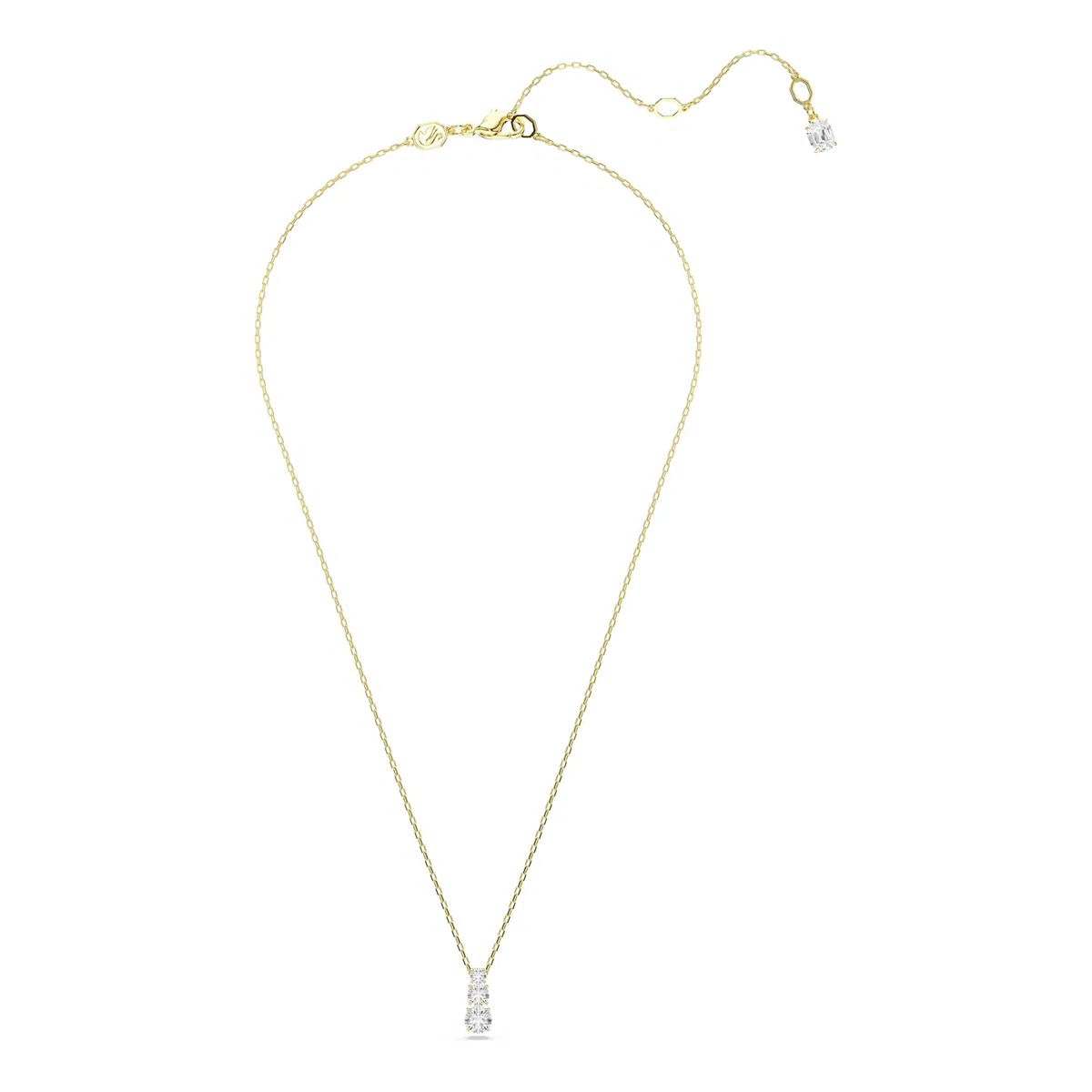 Swarovski Stilla Attract Anhänger Vergoldete Damenhalskette mit Klaren Zirkonia Rundschliff 38-45 cm