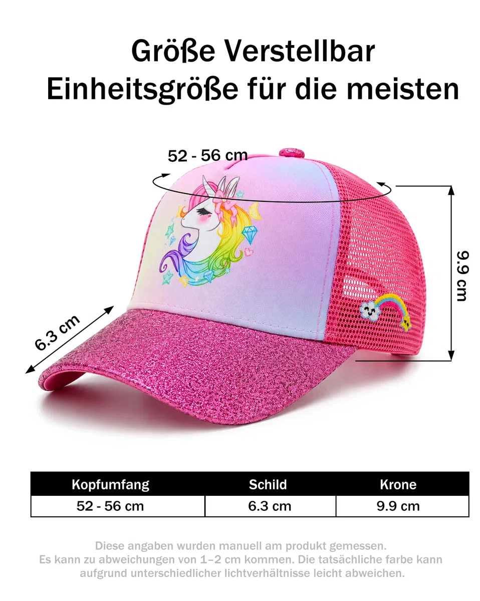 Kinder Einhorn Trucker Caps für Mädchen, Kleinkind Snapback Mesh Baseball Hut für Alter 2-8