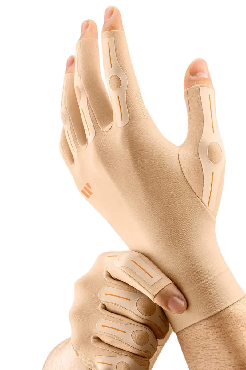 Arthritis Kompressionshandschuhe, fingerlos, hautfreundlich, rutschfest, Morgensteifheit, Unisex, Hautfarben
