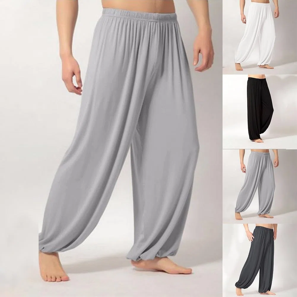 Leichte Sommer-Tai Chi Hose für Shaolin Wing Chun Kampfsport (M, Schwarz)