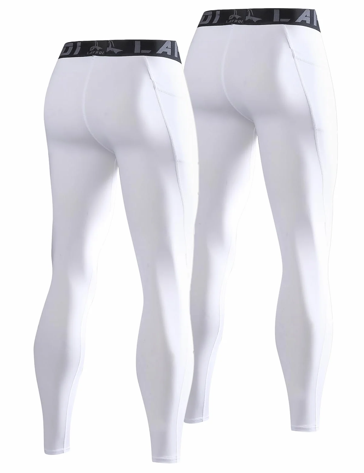 LAFROI Herren 2-Pack schnelltrocknende Kompressionshosen für Training, Laufen, Sport, Baselayer, Leggings, Strumpfhosen