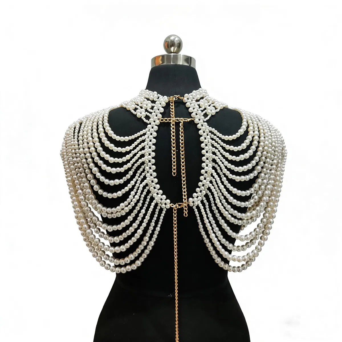 Vintage-Perlen-Umhang Damenschal Perlen-Capelet Braut Hochzeit Steampunk