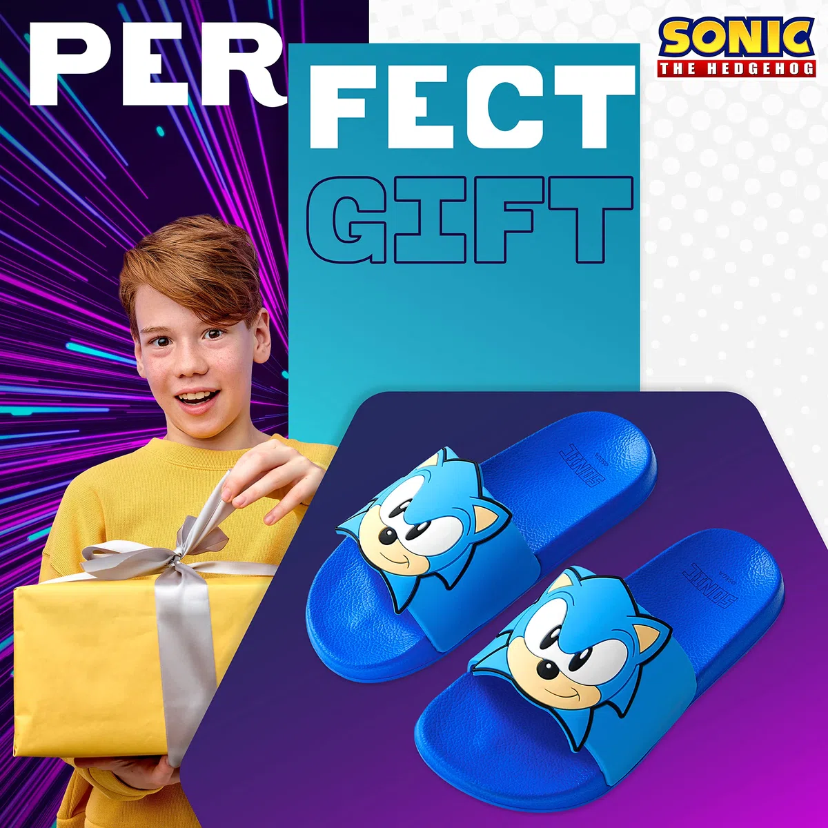 Sonic the Hedgehog Badelatschen Sommer | Badeschuhe für Jungen und Mädchen in der Größe 28-34 |