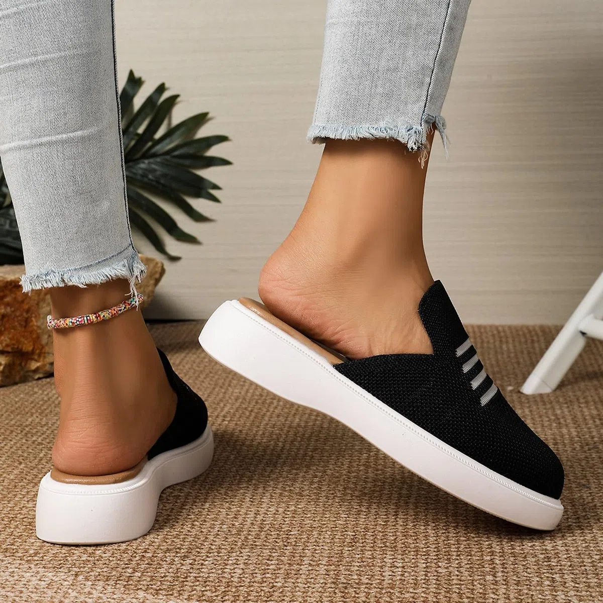 Orthopädische Hausschuh Damen, Clogs Damen Mit Weiches Fußbett Atmungsaktive Gartenschuhe Vorne Geschlossen Pantoletten Halbsandalen Hinten Offen Sommer Schuhe Weichen Sohlen Sandaletten Strandschuhe