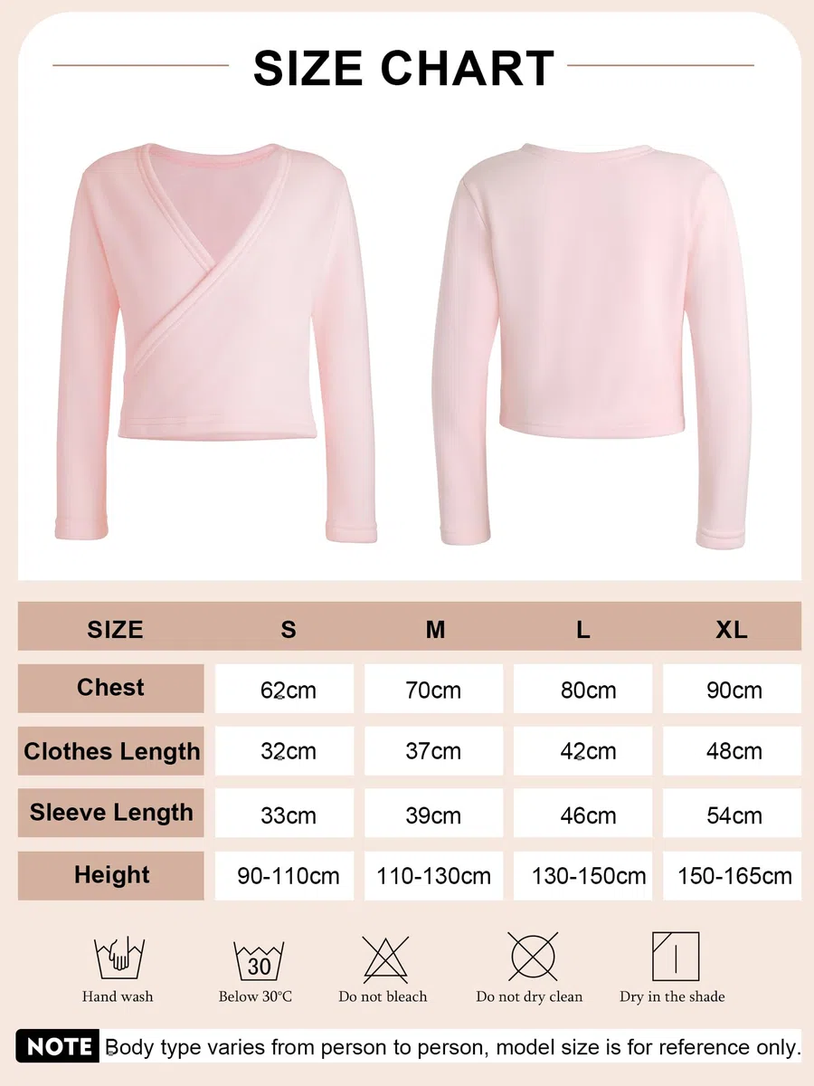 Bezioner Kinder Ballett Wickeljacke Mit Fleece Gymnastik Tanz Ballettjacke Lange Ärmel für Mädchen Damen
