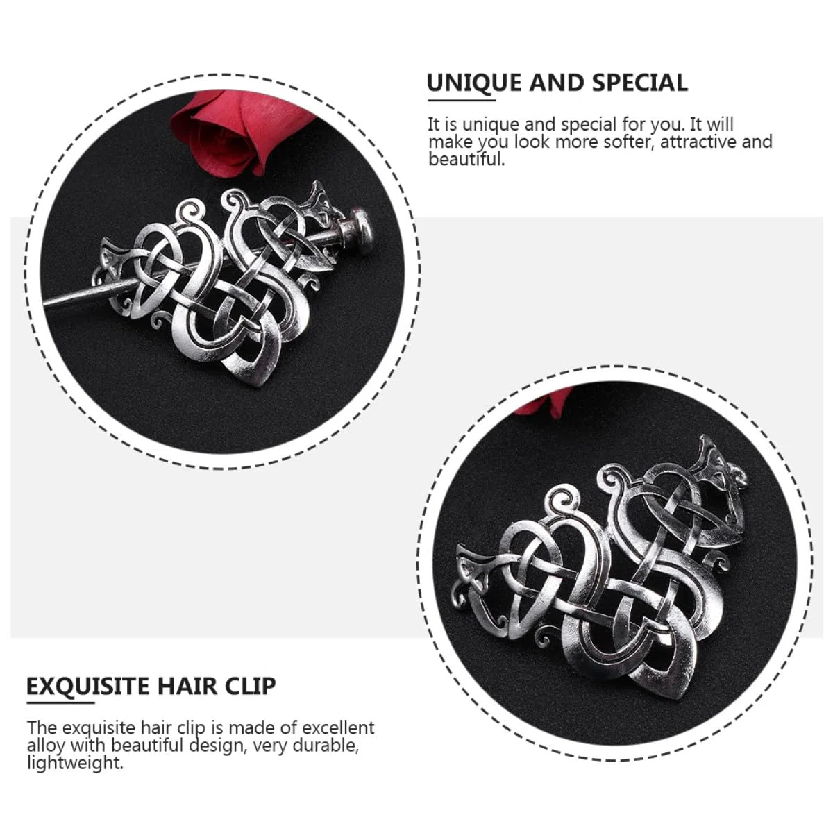 2 Stück Kreative Wikinger Haarnadeln Metall Haarklammern Keltischer Knoten Stil Damen Mädchen Haarspangen Leicht Langlebig Schmuck Zubehör