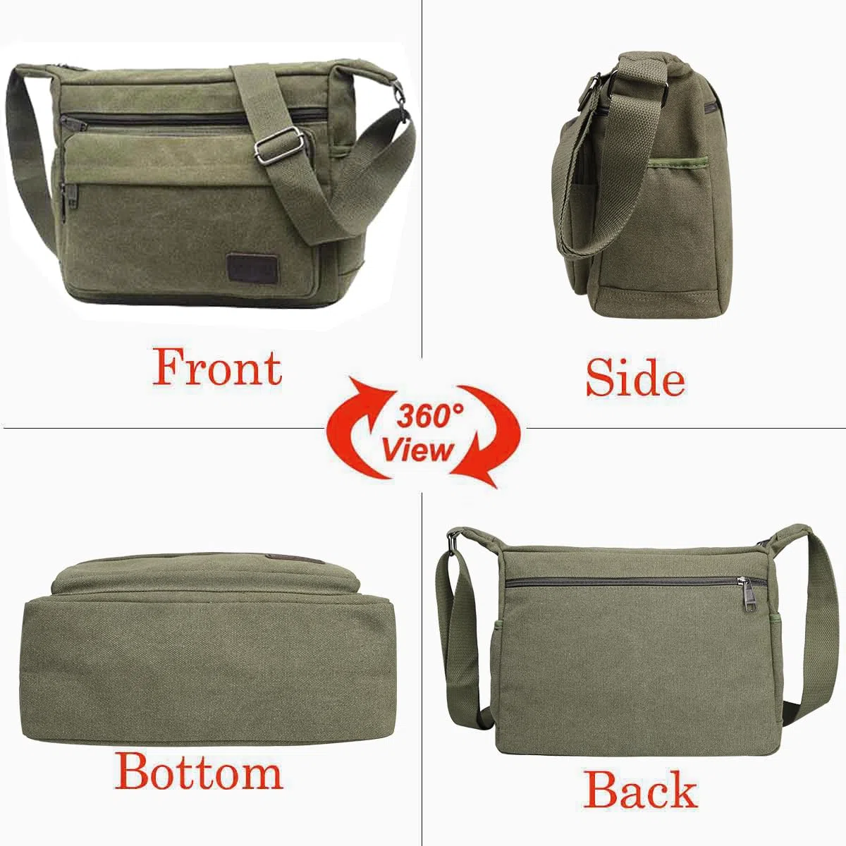 JAKAGO Wasserdichte Umhängetasche Herren Segeltuch Arbeitstasche Outdoor Camping Reisen