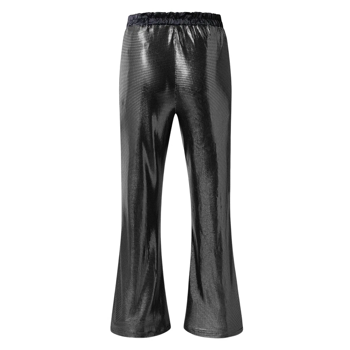 Pailletten Schlaghose Herren Glitzer Hosen Disco Ausgestellte Hose Männer 80Er Jahre Outfit 70Er Jahre Karneval Kostüm Faschingskostüme Herren Glitzer Hippie Streetwear Modische Bequeme Jazzhose