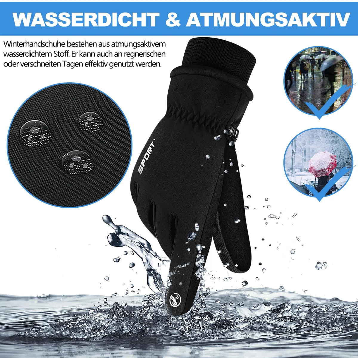 GRGE Sport-Fahrradhandschuhe, Vollfinger, Herren und Damen, Gel-Stoßdämpfung, Fitness-Handschuhe, atmungsaktiv, rutschfest, Fahrradhandschuhe, L