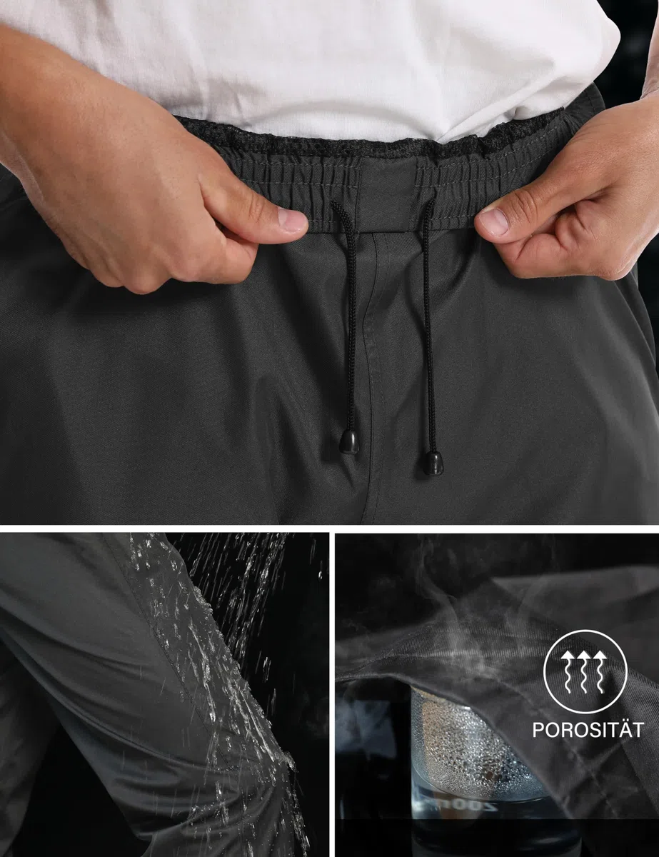 Coutyuyi Regenhose für Herren wasserdichte Leichte Winddichte Outdoorhose zum Wandern Camping Golf