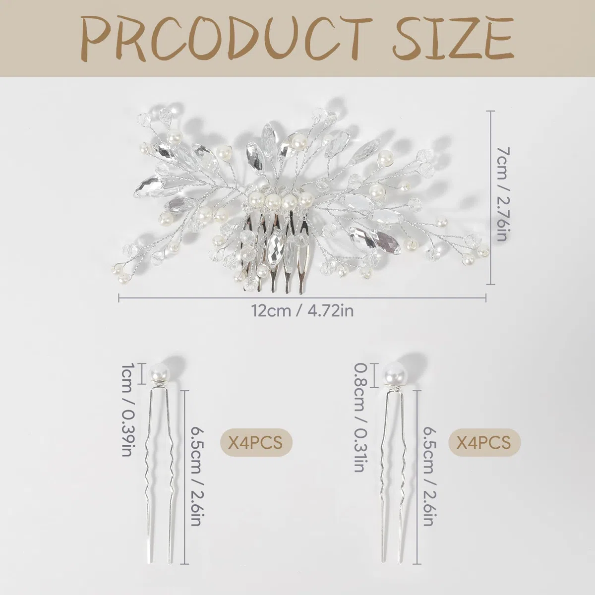 Haarkamm Hochzeit und 8 Stück Haarspange Perlen, Braut Haarschmuck Hochzeit Silber, Kristall Haarschmuck Blumen, Brautschmuck Haare, Haarnadeln Hochzeit