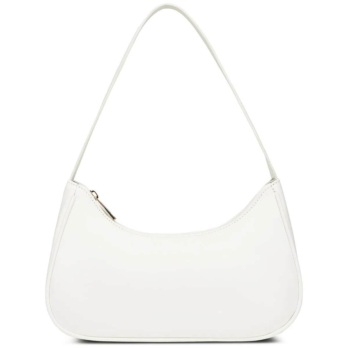 White Shoulder Bag Women, Vegan Leather Handbag Retro Hobo Sling Bag Tote With Zipper, Small Bag For Teenage Girls, Dirndl Bag