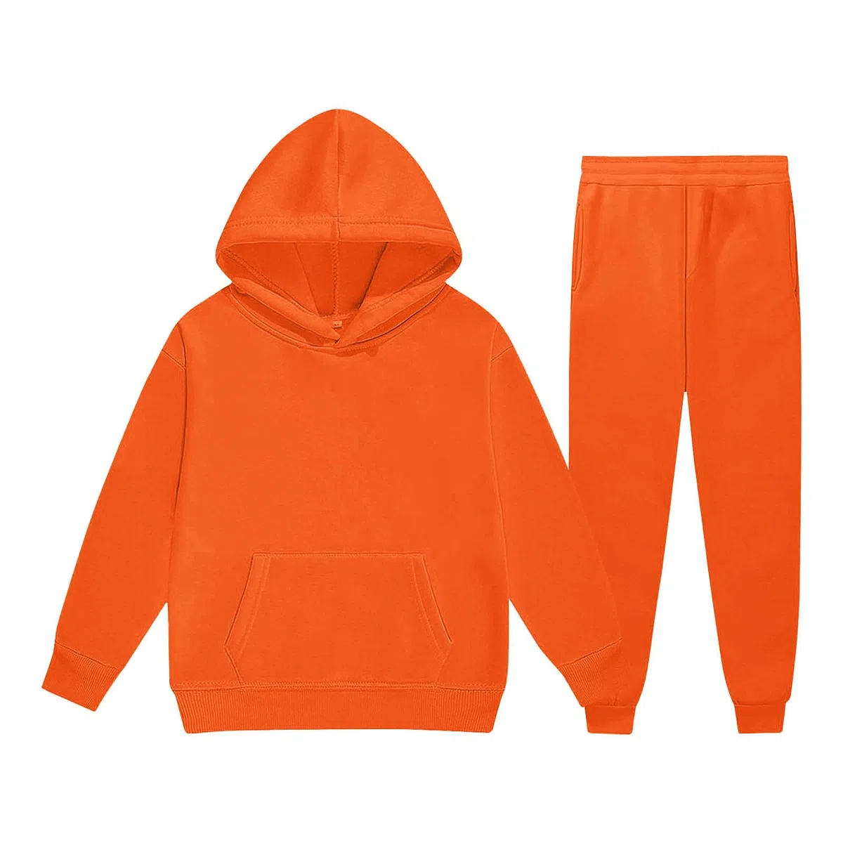 Generisch Jogginganzug Mädchen Kinder Trainingsanzug Einfarbig Sportstyle Activewear Winter Sportanzug mit Tasche Y2K Hip Hop Baggy Outfit apuzenpullover und Jogginghose Sportkleidung