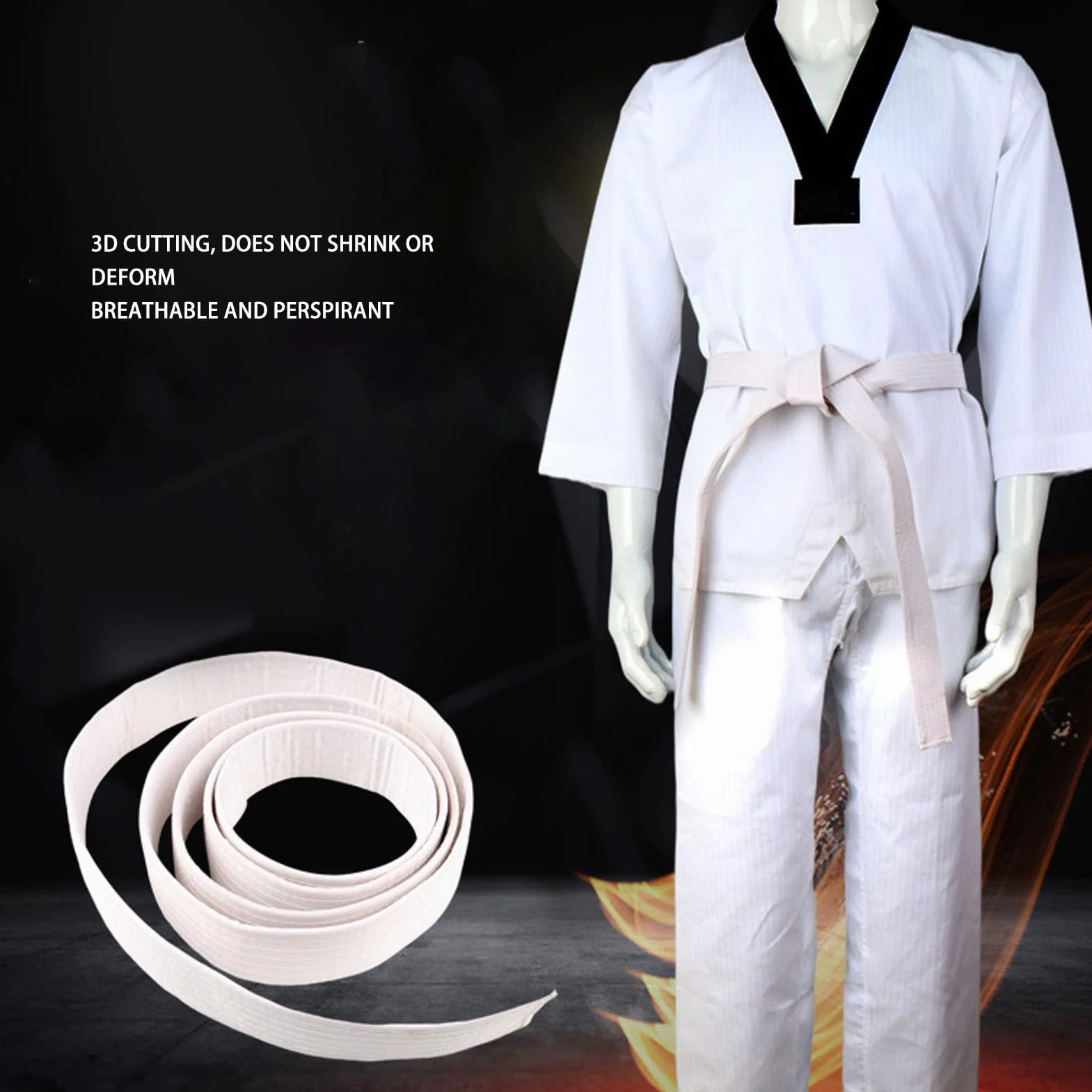 VGEBY Taekwondo-Uniform für Kinder, Bequem, Langlebig, Taekwondo-Trainingsuniform, Atmungsaktiv, Weich, für Kinder, Sport-Karate-Uniform, Kinder-Taekwondo-Dobok mit Gürtel für das