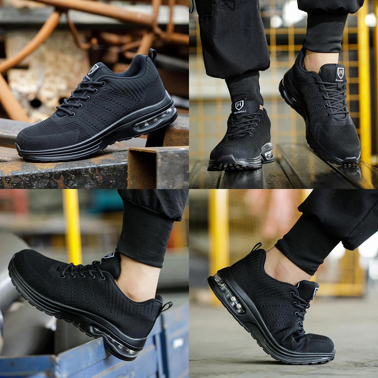 Baofular Arbeitsschuhe Herren Sicherheitsschuhe Damen Leicht Sportlich Stahlkappenschuhe rutschfest Atmungsaktiv