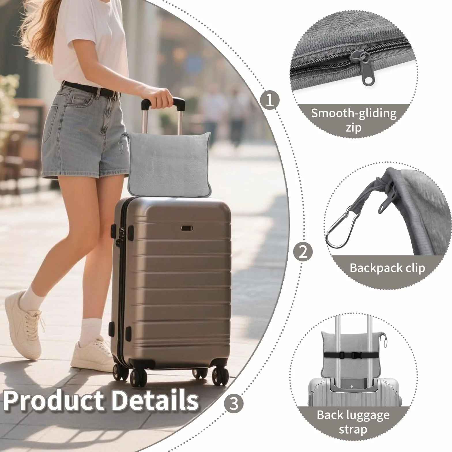 2 in 1 Reisedecke Ultraleicht Warm Reise Decke Flugzeug Kissen Campingdecke zum Schlafen Weiche Warme Reisedecke für Flugzeug,Auto Reisezubehör Gadgets Flugzeugdecke für Frauen,Männer,Kinder