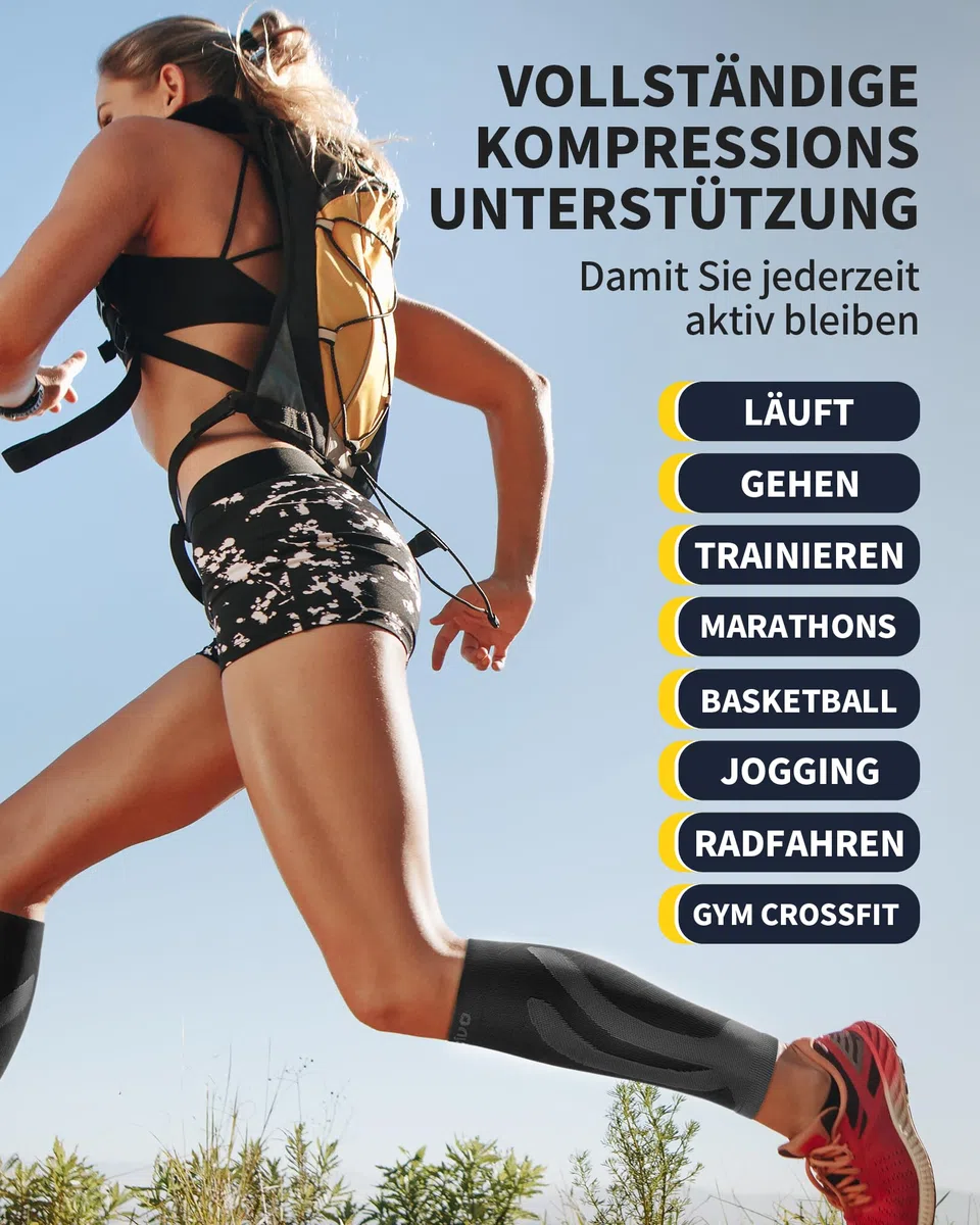 CAMBIVO 2 Paar Wadenbandage, Kompressionsstrümpfe Damen Herren, Stützstrümpfe, Compression Socks, Kompressionssocken, Waden Kompression,Waden Beinlinge für Sport, Laufen, Schwellung, Erholung