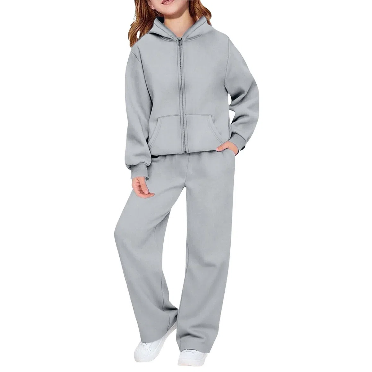 Jogginganzug Mädchen Trainingsanzug Kinder Langarm Sweatjacke und Jogginghose Sommer Atmungsaktiv Sportkleidung Bequem Baggy Jogging Anzug Modische Einschulung Sportanzug