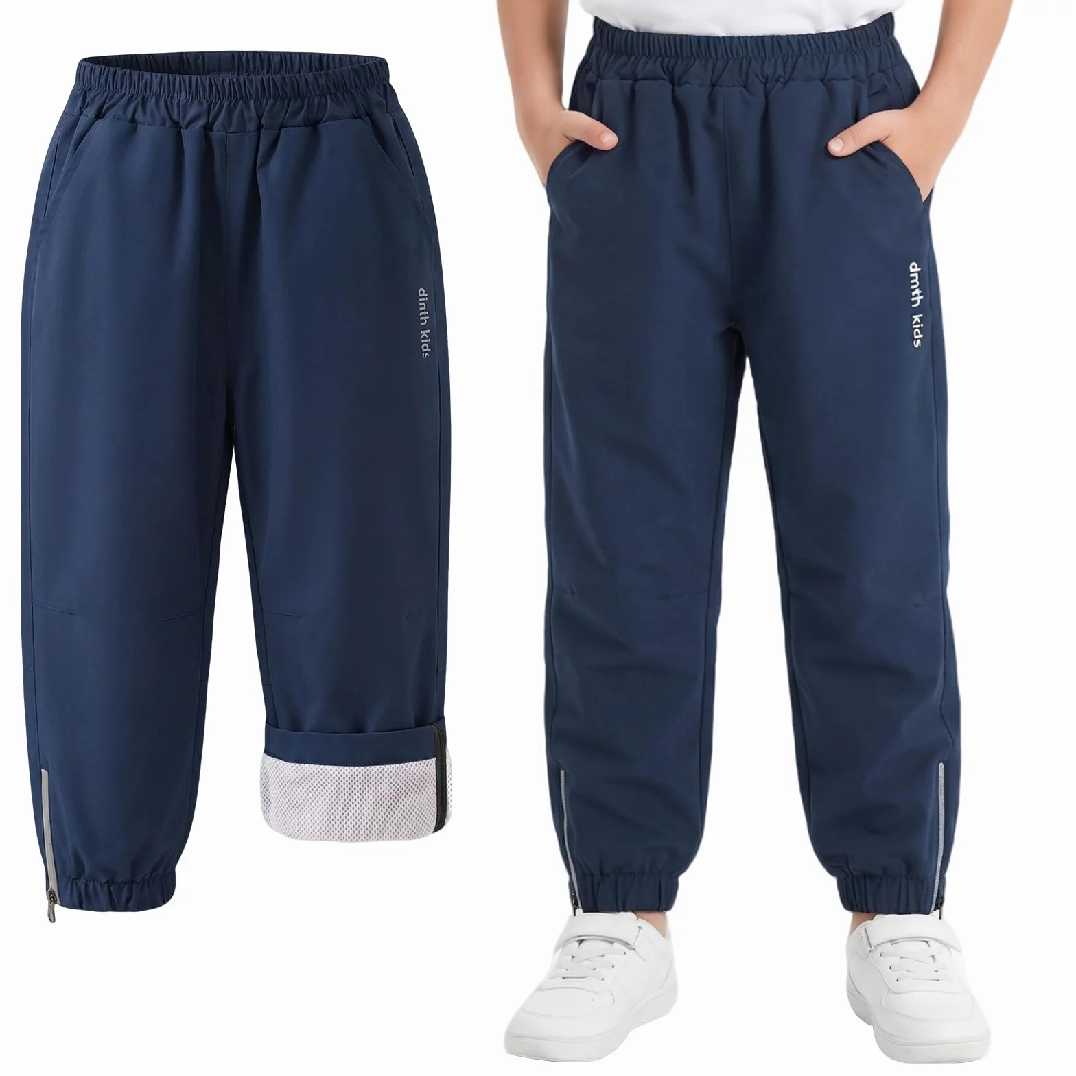 Jungen Mädchen Wasserdicht Hose Wanderhose Leichte Dünne Hosen mit Mesh-Futter Regenhosen Kinder Funktionshose Winddicht Trekkinghose Outdoor Freizeithose Jogginghosen 5-14 Jahre