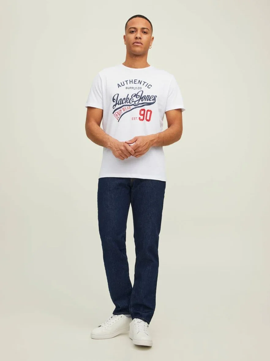 JACK & JONES Herren T-Shirt 3er Pack – Baumwolle, Rundhals, Kurzarm, mit Print – Bequeme Freizeitshirts im modernen Design