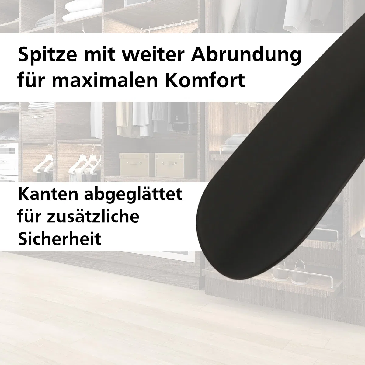 Lantelme 3 Stück Schuhanzieher 65cm Set mit Farbauswahl Kunststoff | Schuhlöffel XL Lang und stabil Deutsche Herstellung | Schuhanziehhilfe Rückenschonend mit Haken und Öse