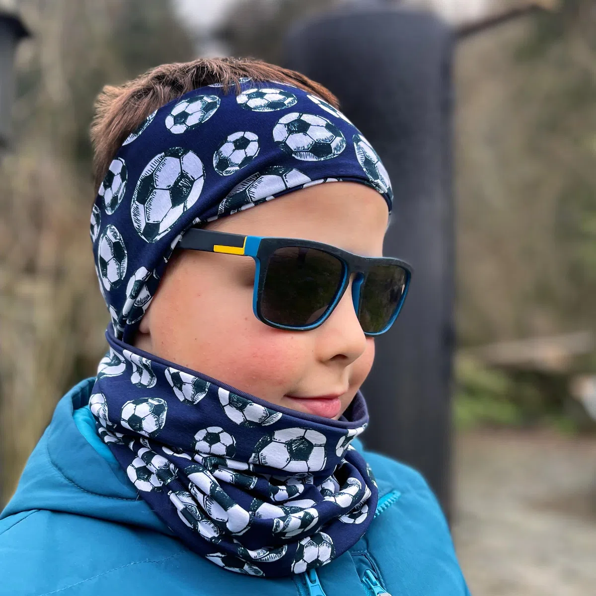 Wollhuhn Kinder Long Loop – Extra langer Schlauchschal aus Baumwolljersey – Weicher, zweilagiger Halswärmer für Jungen & Mädchen – Handgemacht in Deutschland