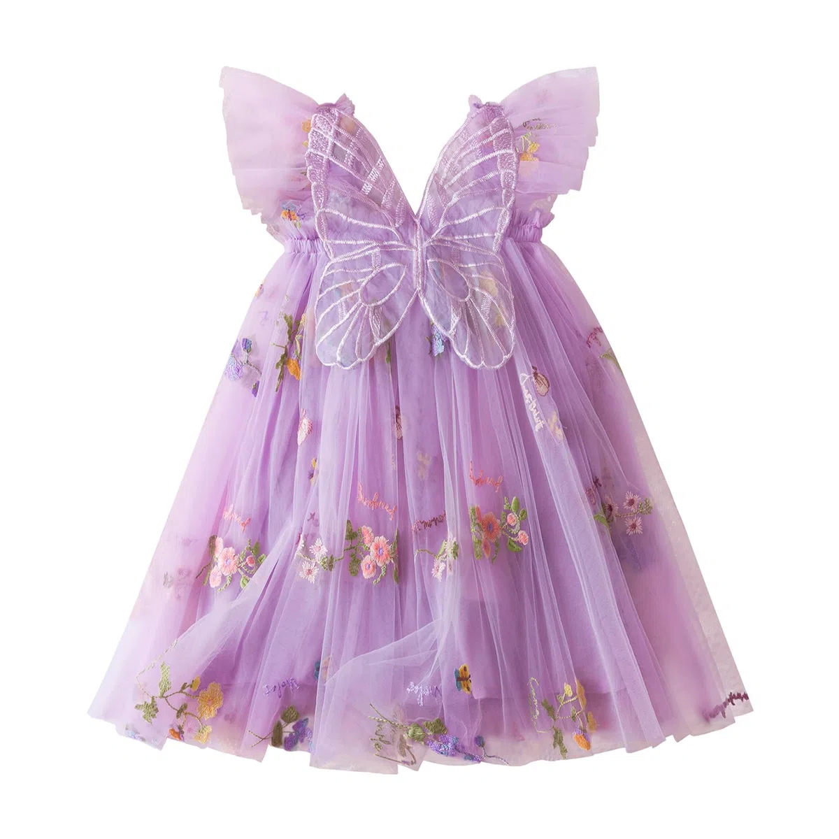 JiAmy Baby Mädchen Kleid Schmetterling Blumen Stickerei Ärmelloses Tüllkleid Kleinkind Sommer Hochzeit Geburtstag Party Prinzessin Kleider für Mädchen 6 Monate-5 Jahre