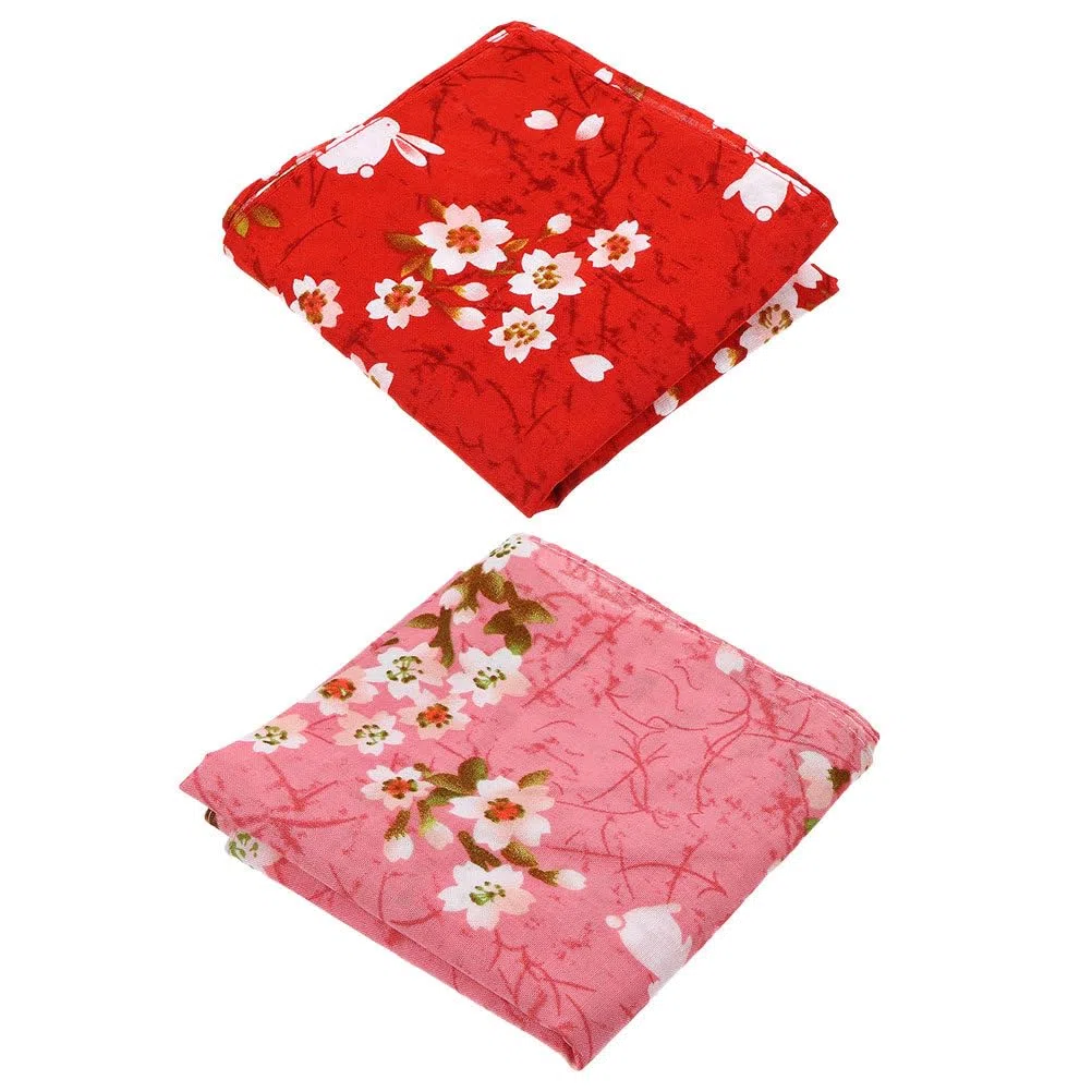 iplusmile 2 Stück Taschentücher, japanischer Blumenstil, für Bento-Verpackung, strapazierfähiger und dekorativer Stoff, für Picknick, Outdoor und Mahlzeiten