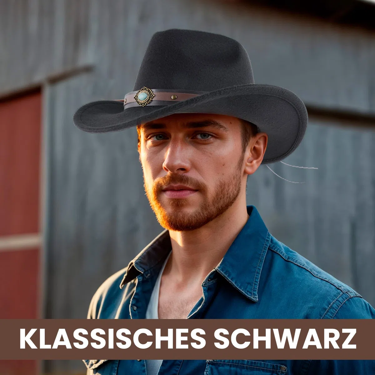 2 Stück Classic Wool Cowboy Hut für Männer und Frauen Herbst-Winter Western Stil Filzhut mit Riemen Design Dekorative Saphirband Outdoor Sonnenhut (Kaffee+Schwarz)