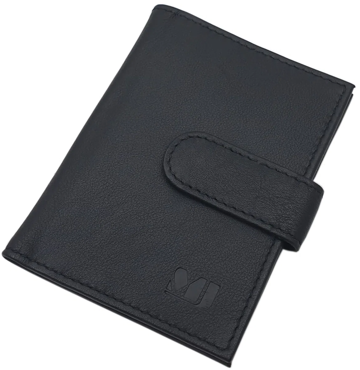 myledershop XXL Kalbsleder Kreditkartenetui/Kartenetui/Visitenkartenetui/Scheckkartenetui/Kartenmäppchen MJ-Design-Germany mit RFID & NFC Schutz (Schwarz)