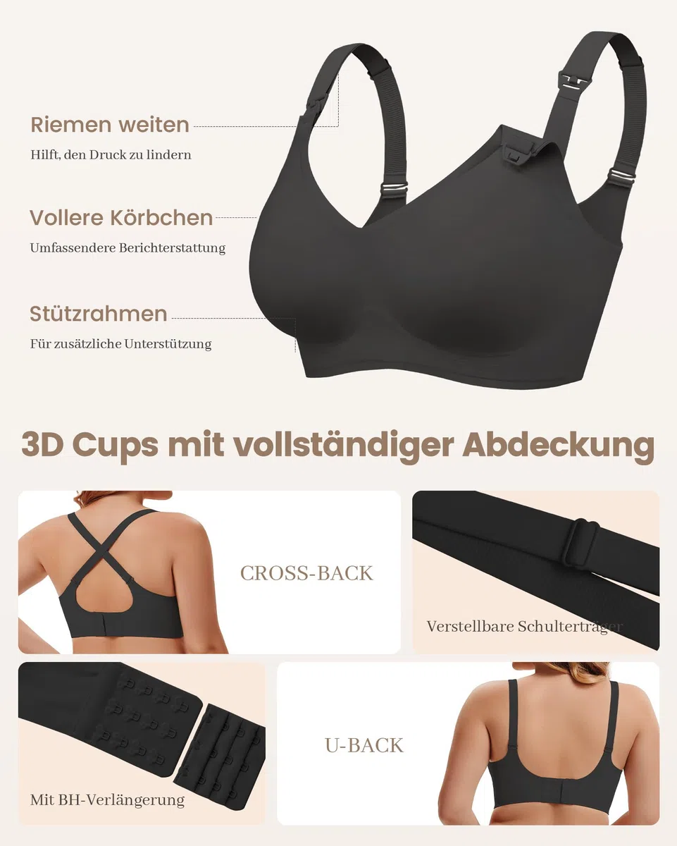 Vinfact Still-BH Ohne Bügel Nahtlos mit BH-Verlängerungen Schwangerschafts-BH für Stillen und Schlafen, Weich & Stützend für Frauen