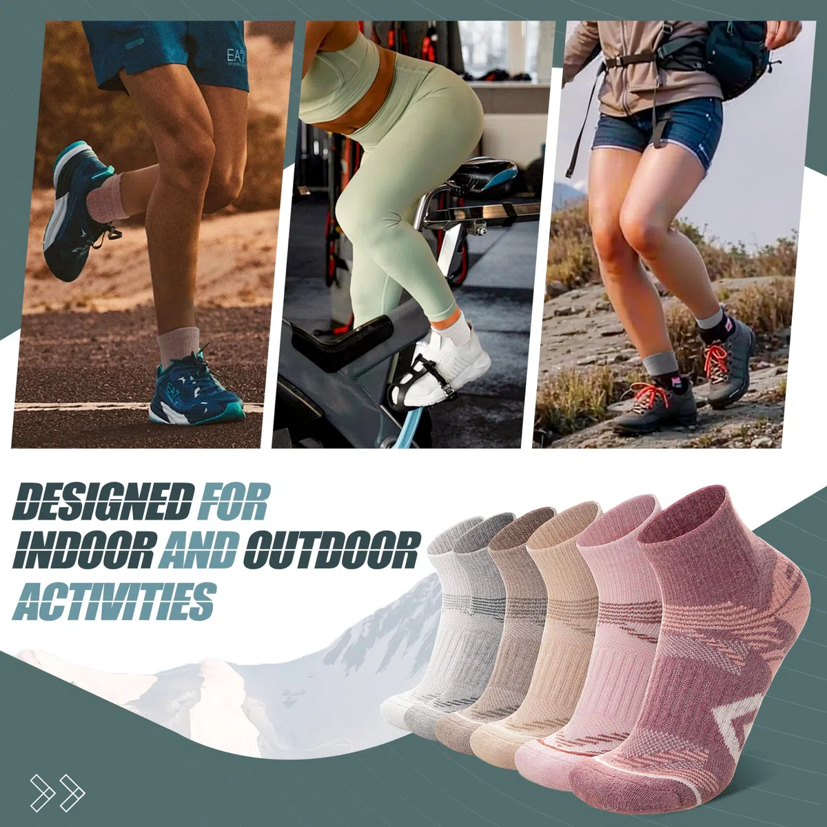 ANTSANG 6 Paar Merino Wolle Ankelsöckchen für Laufen Wandern Gehen Arbeiten Atmungsaktiv Thermisch Warm Dick Gepolstert Socken Viertelsöckchen für Herren Damen