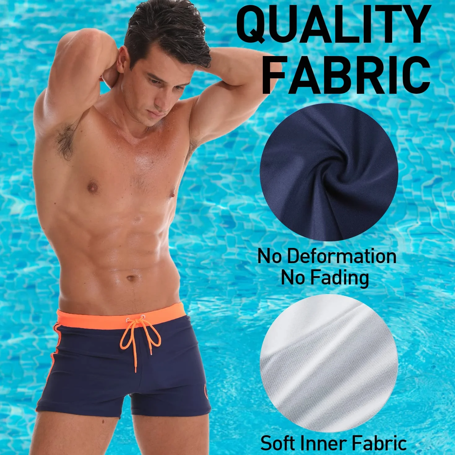 Arcweg Badehose Herren Eng Kurz Badeshorts mit Tunnelzug Schwimmhose Wassersport Kurze Hose UV Schutz Jungen Schwimmwear Schulschwimmen