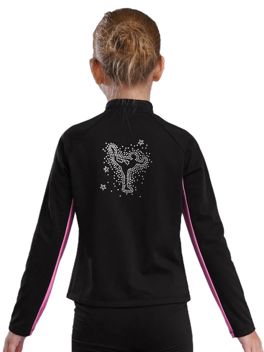Kaerm Eislaufen Outfit Kinder Mädchen Thermo Trainingsanzug Langarm Sportjacke Mit Patchwork Gymnastikhose 2tlg Dancewear