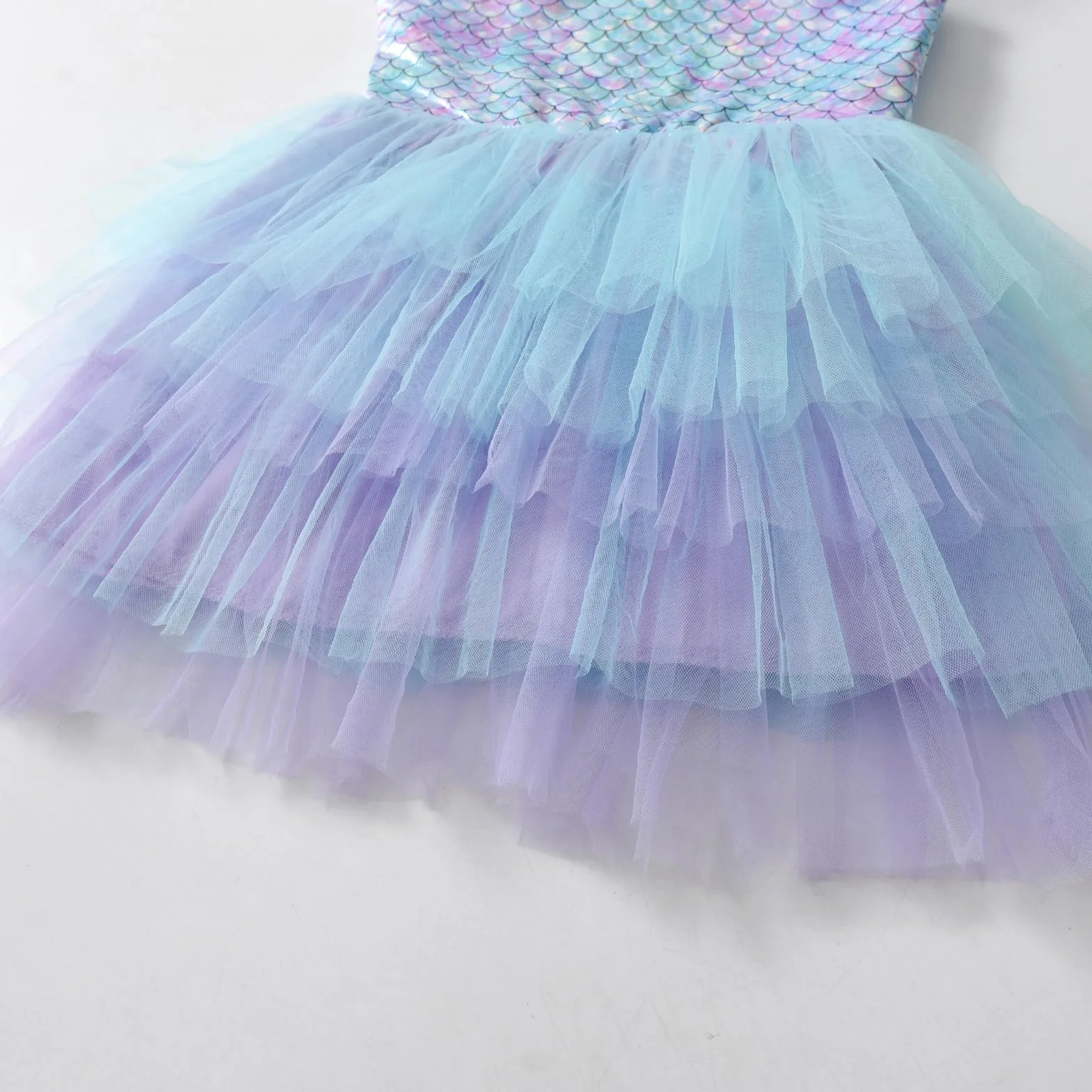 VIKITA Mädchen Kleider Meerjungfrau Prinzessin Tüll Party Hochzeit Kleid Gr.86-128