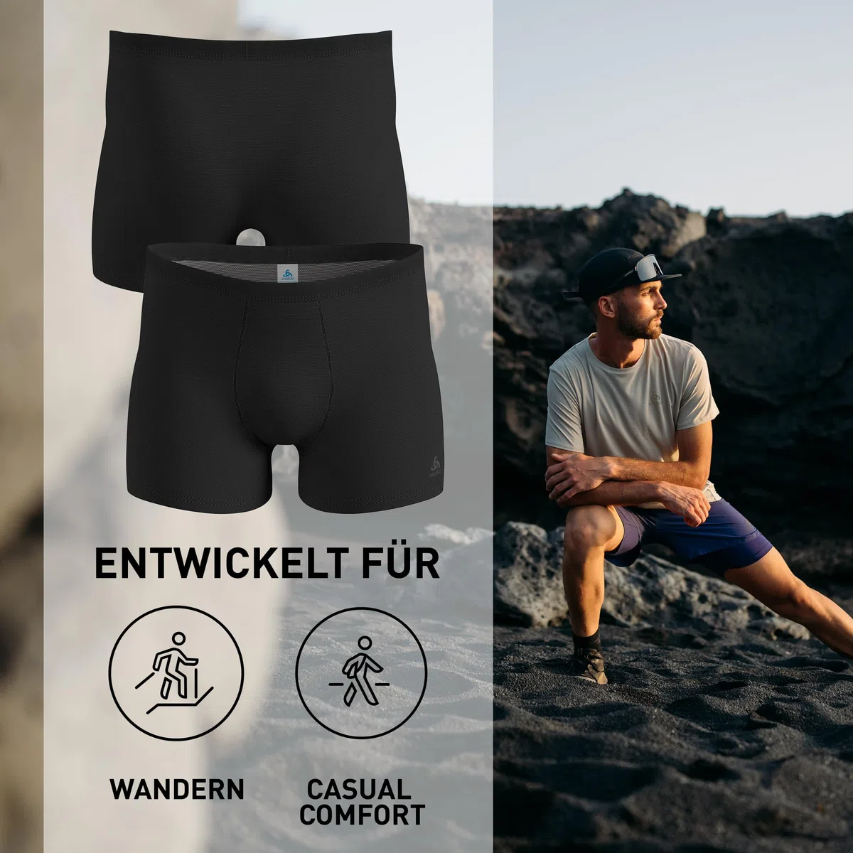 Odlo Funktionshose Herren Active F-Dry Light Boxershorts I Sportunterhose I Funktionsunterwäsche Sportunterhose I Herren