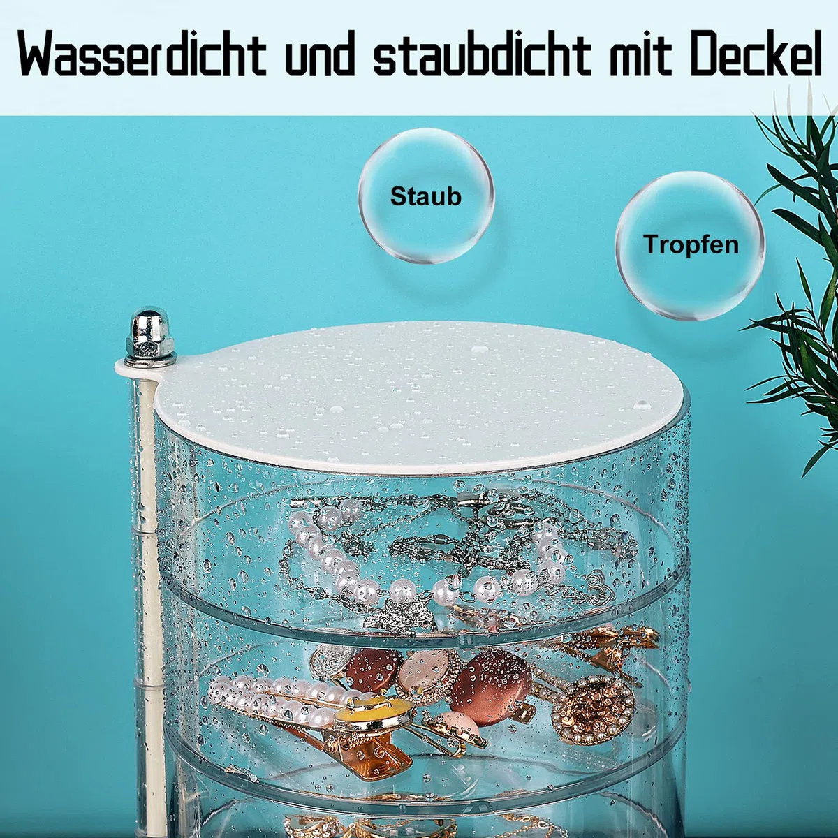 JessLab Haar-Accessoires Organizer, Clear 5-Layer-Acryl-Organisator für Mädchen Haare Binden, klassifizieren Lagerung von Layer-Box für Haar-Accessoires & Armbänder Ringe Armreifen