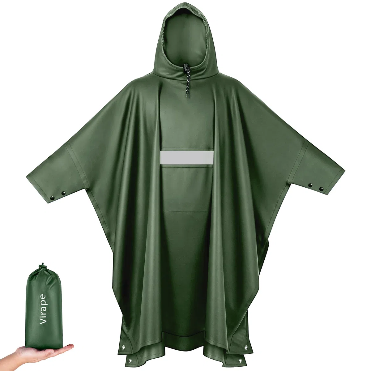 Leicht Wasserdicht Regenponcho Regenjacke Herren & Damen mit Ärmeln Belüftet Mehrzweck Regenmantel mit Kapuze Schutzdecke Unterschlupf Plane Regencape für Camping Wandern Hikking