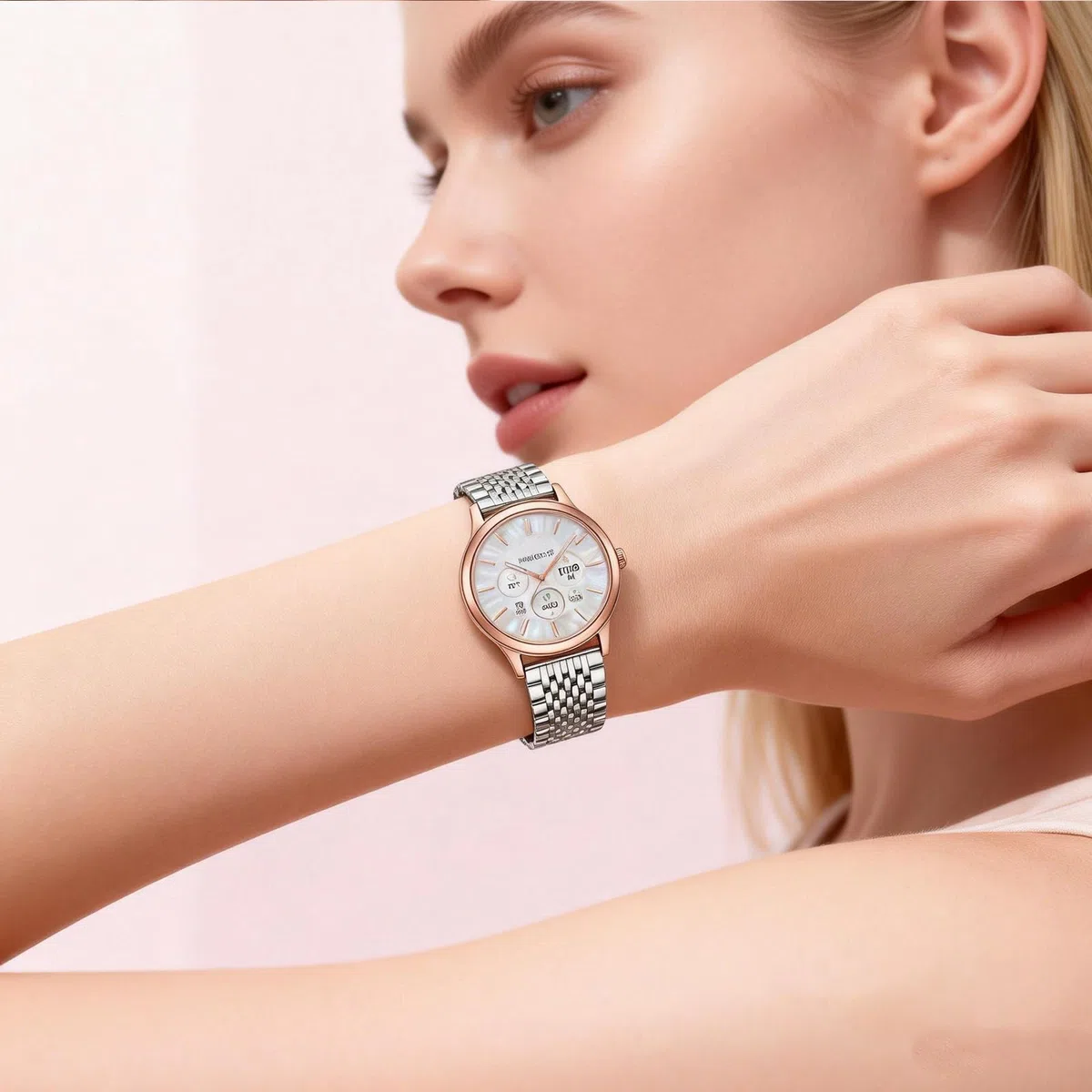 Juntan Edelstahl Uhr Uhrenarmband 20mm für Herren Damen, 9-Perlen schlank poliert Quick Release Uhr Armband, Elegantes Ersatzarmband für traditionelle & Smart Uhren