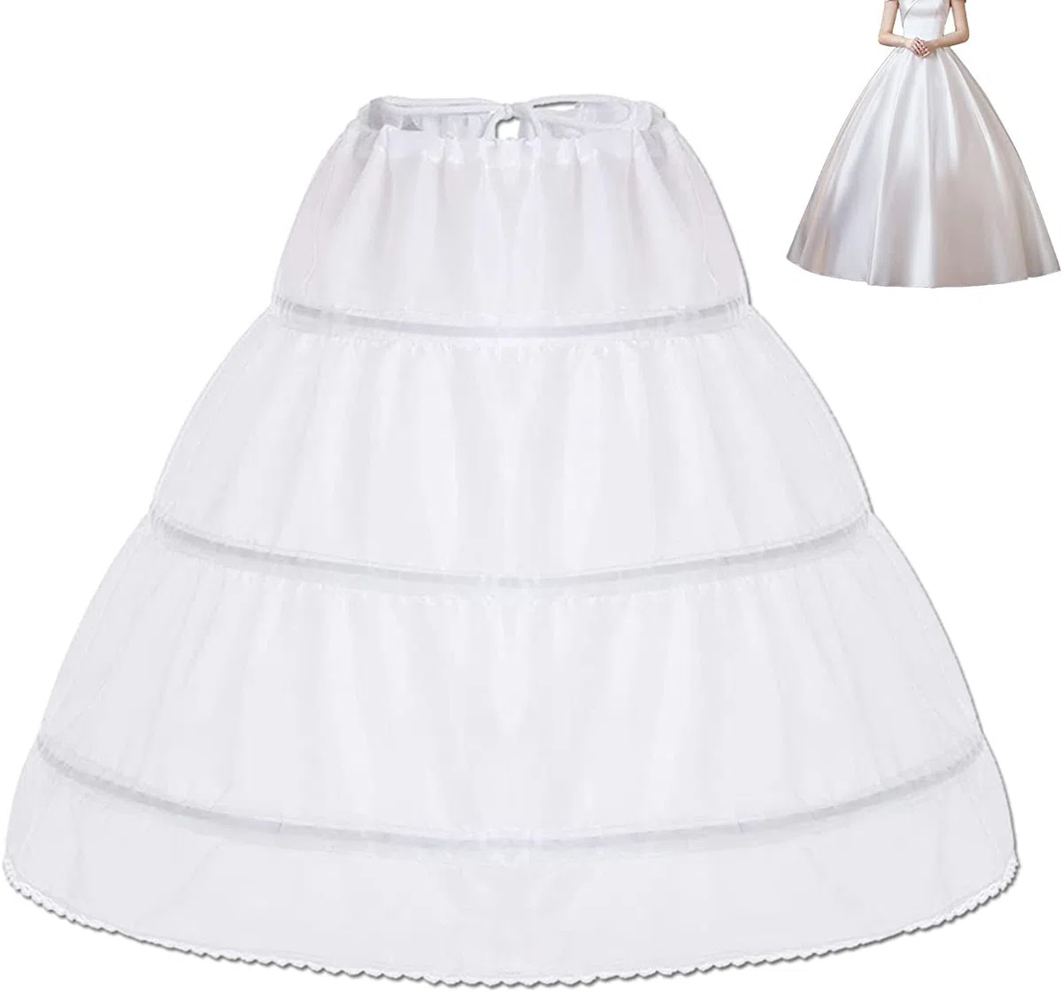 Unterröcke Crinoline Brautkleid Petticoat Unterrock Ballkleider Abendkleider Unterro-ck Reifro-ck Petticoat Kleid Hochzeit Mädchen Reifrock Hochzeit Zubehör (weiß)