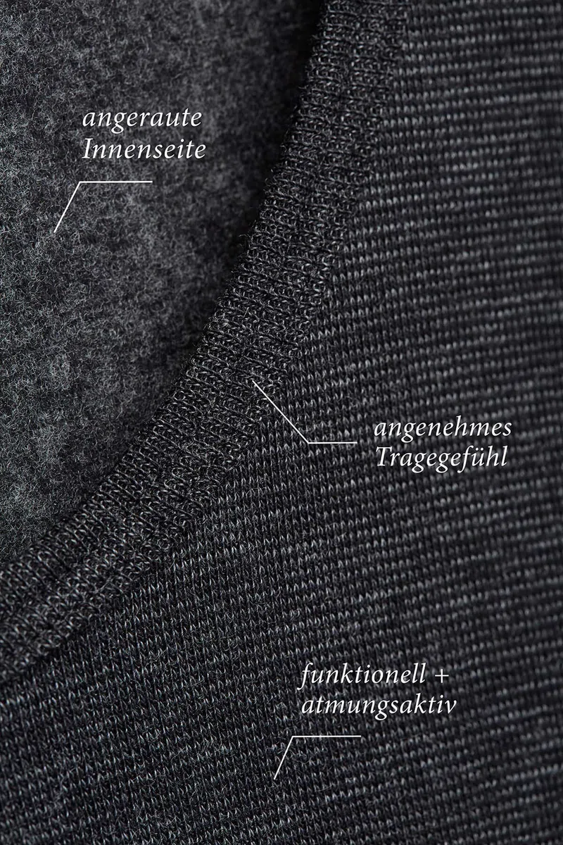 con-ta Conta Thermo Langarm Shirt, Longshirt mit natürlicher Baumwolle, wärmende Unterwäsche für Damen, Rundhalsausschnitt, Damenbekleidung, in Farbe Marine Melange, Größen: 36/XS - 50/4XL