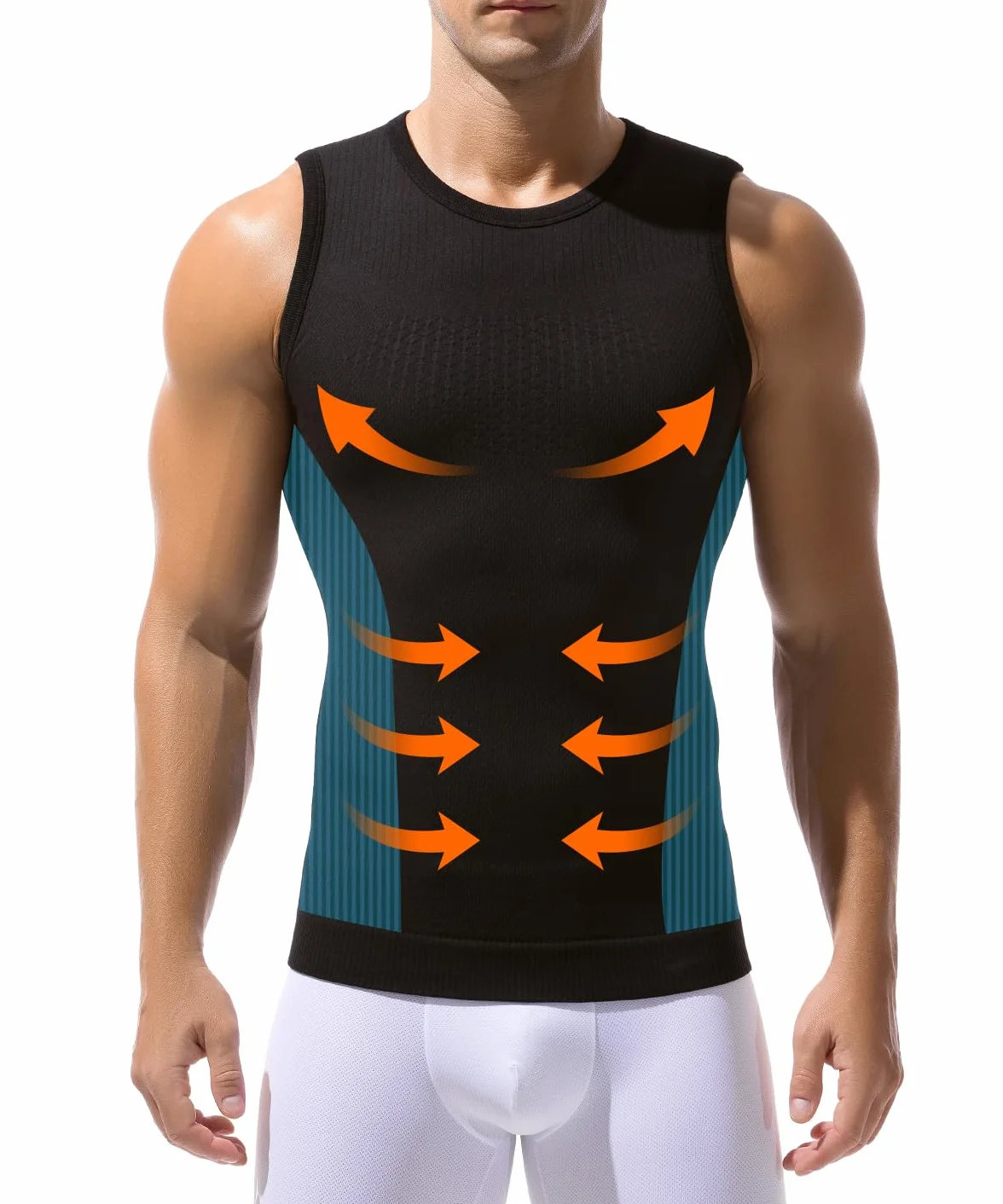 Casey Kevin Shapewear Herren Bauchweg Tank Top Herren Elastische Body Shaper Tight Unterhemden Ärmellos für Einen Flacheren Bauch