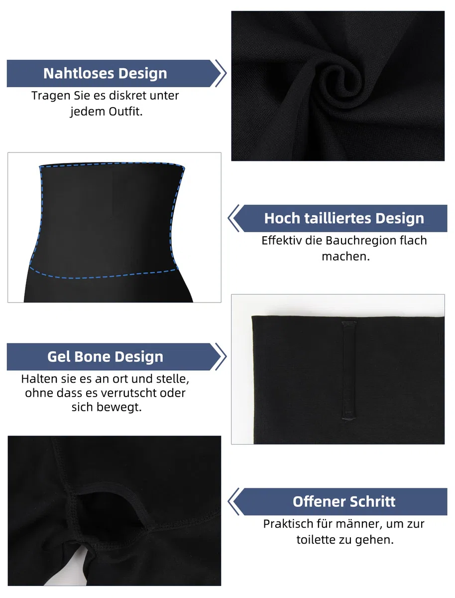 MISS MOLY Shapewear Boxershorts Herren Hohe Taille Kompressionsshorts Nahtloses Figurformende Unterwäsche Herren Body Shaper Bauch Kontrolle Bauch Weg Retroshorts