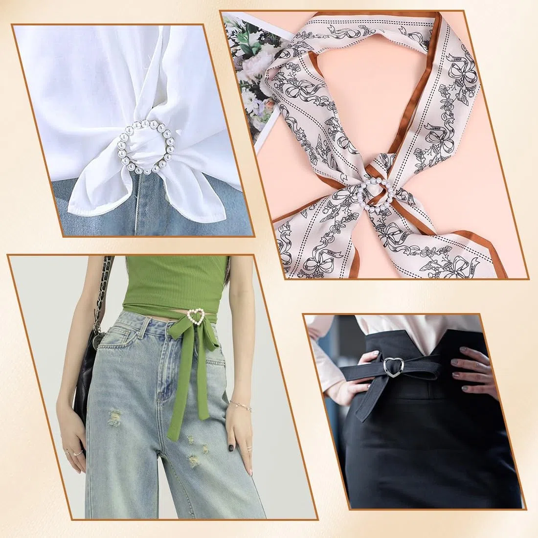 10 Stück Damen T Shirt Clip, Schal Ring Clip, Strasssteine Schnalle, Seidenschal Ring, Tshirt Clip, Gürtelschnalle, Kleidungs Eckknopf, Hemd Taillenmieder Clips zum Spannen Gürtelschnallen