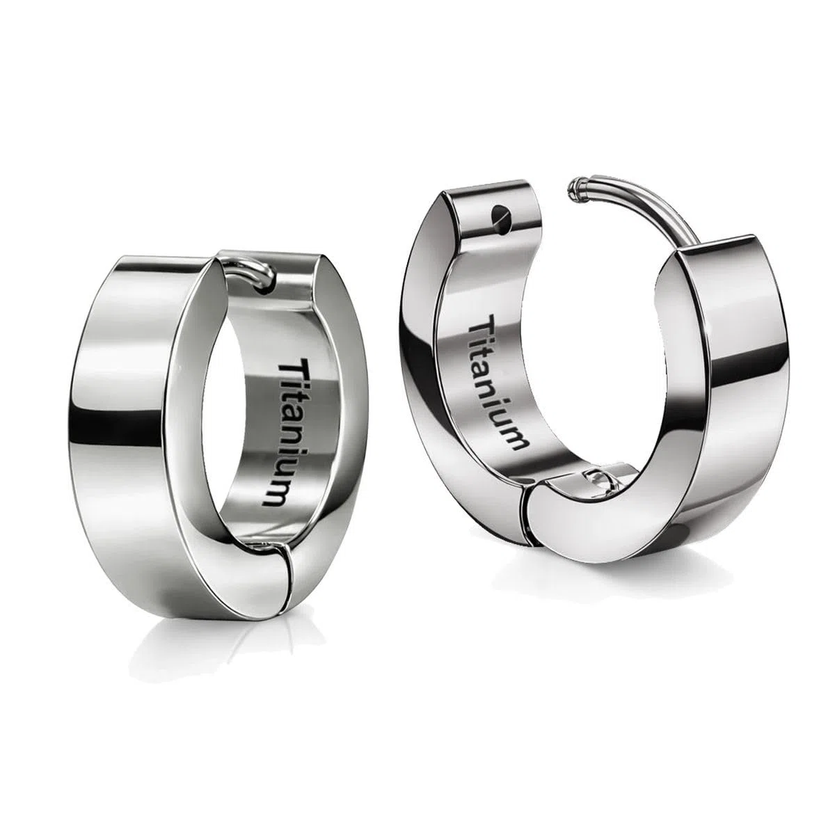 Soul-Cats Klappcreolen aus G23 Titan in Silber - Ultraleichte Unisex Creolen Ohrringe für Damen und Herren