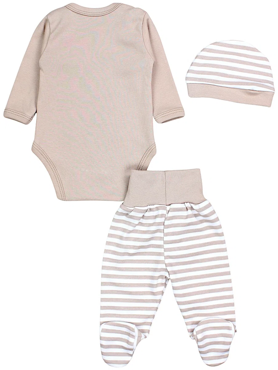 TupTam Baby Mädchen Jungen Bekleidungsset Langarmbody Hose Mütze mit Aufdruck Spruch 3 teilig