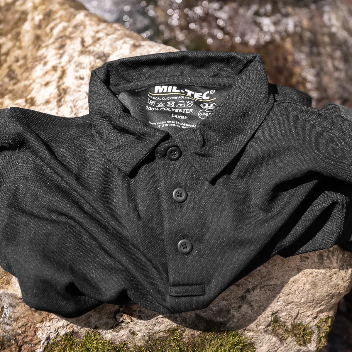 Mil-Tec Tactical Quick Dry Poloshirt Herren • Kurzarm Polo mit Klettfläche & Ärmeltaschen • Atmungsaktives & schnelltrocknendes Funktionsshirt • T-Shirt für Freizeit, Einsatz, Arbeit